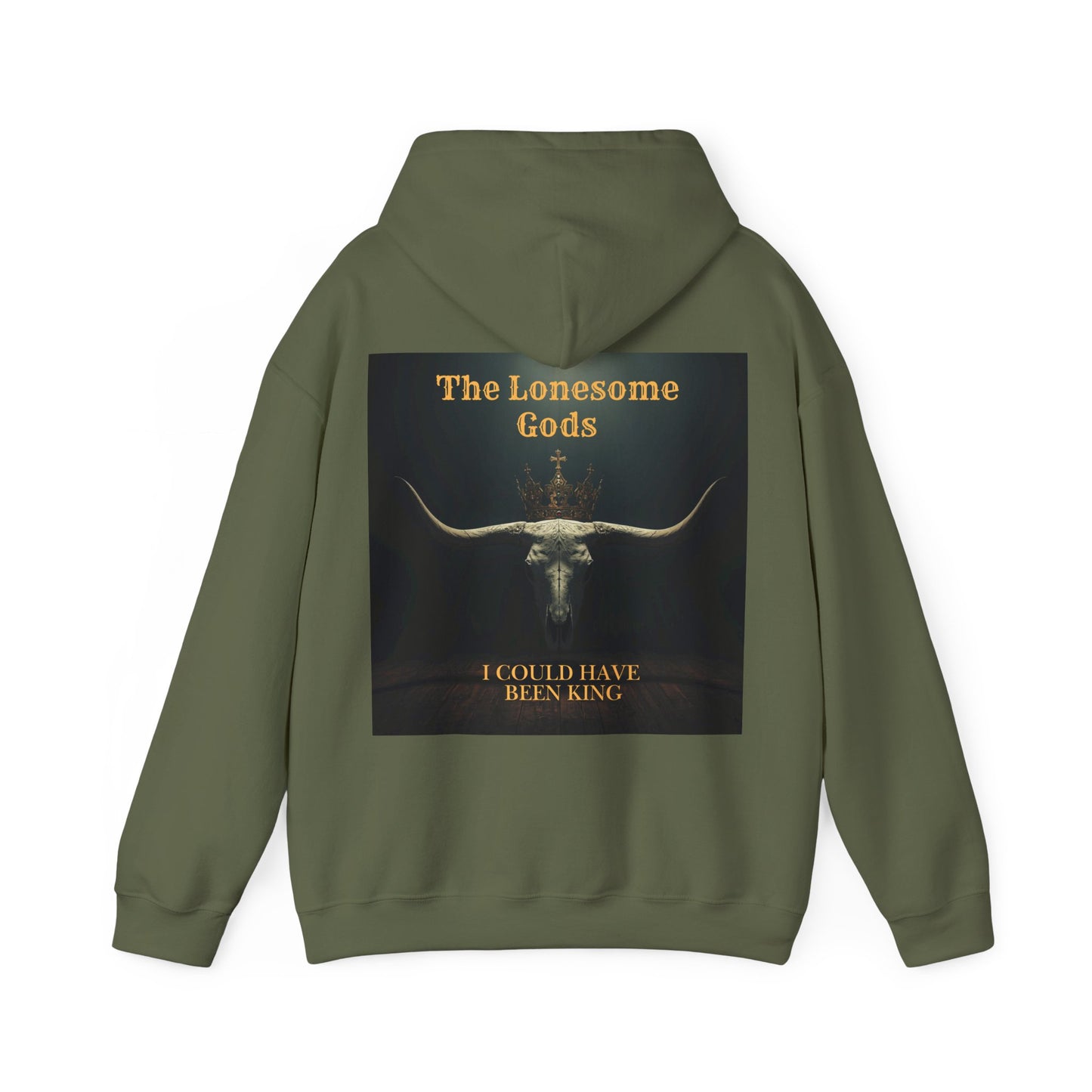 Lonesome Gods Graphic Hoodie - Unisex Heavy Blend Sweatshirt with graphics to both sides