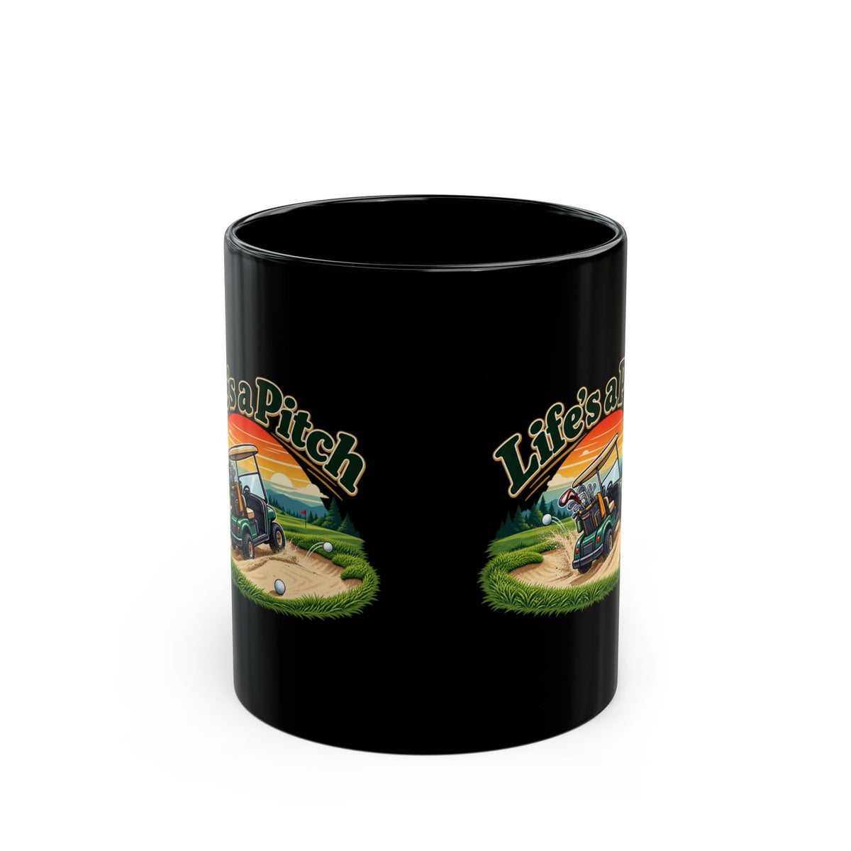 Life’s a Pitch Golf Mug – Black Golfer Mug