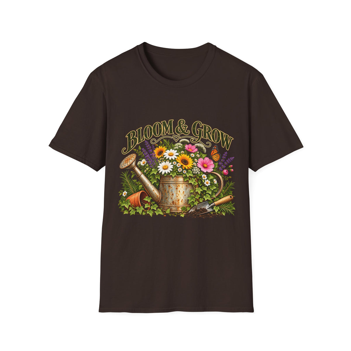 Bloom & Grow Vintage Garden – Front Print T-Shirt