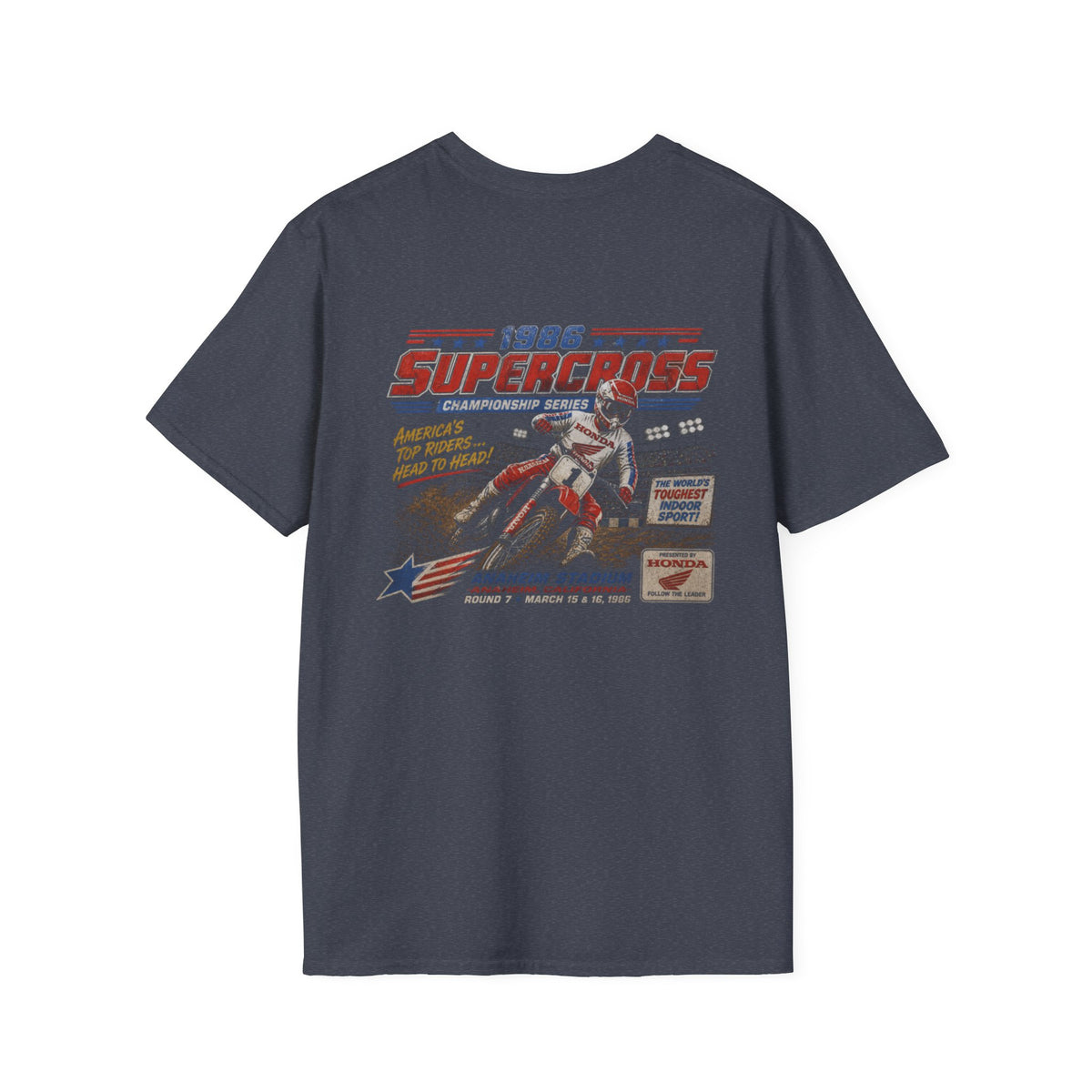 T-shirt de course de moto Supercross 1986