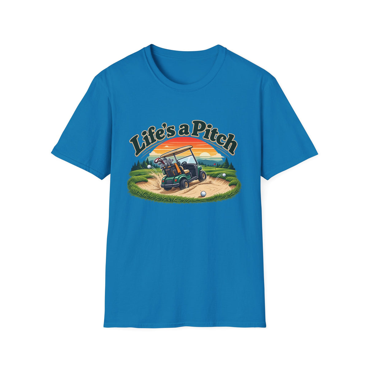 Life’s a Pitch Golf T-Shirt – Funny Golf Cart Tee