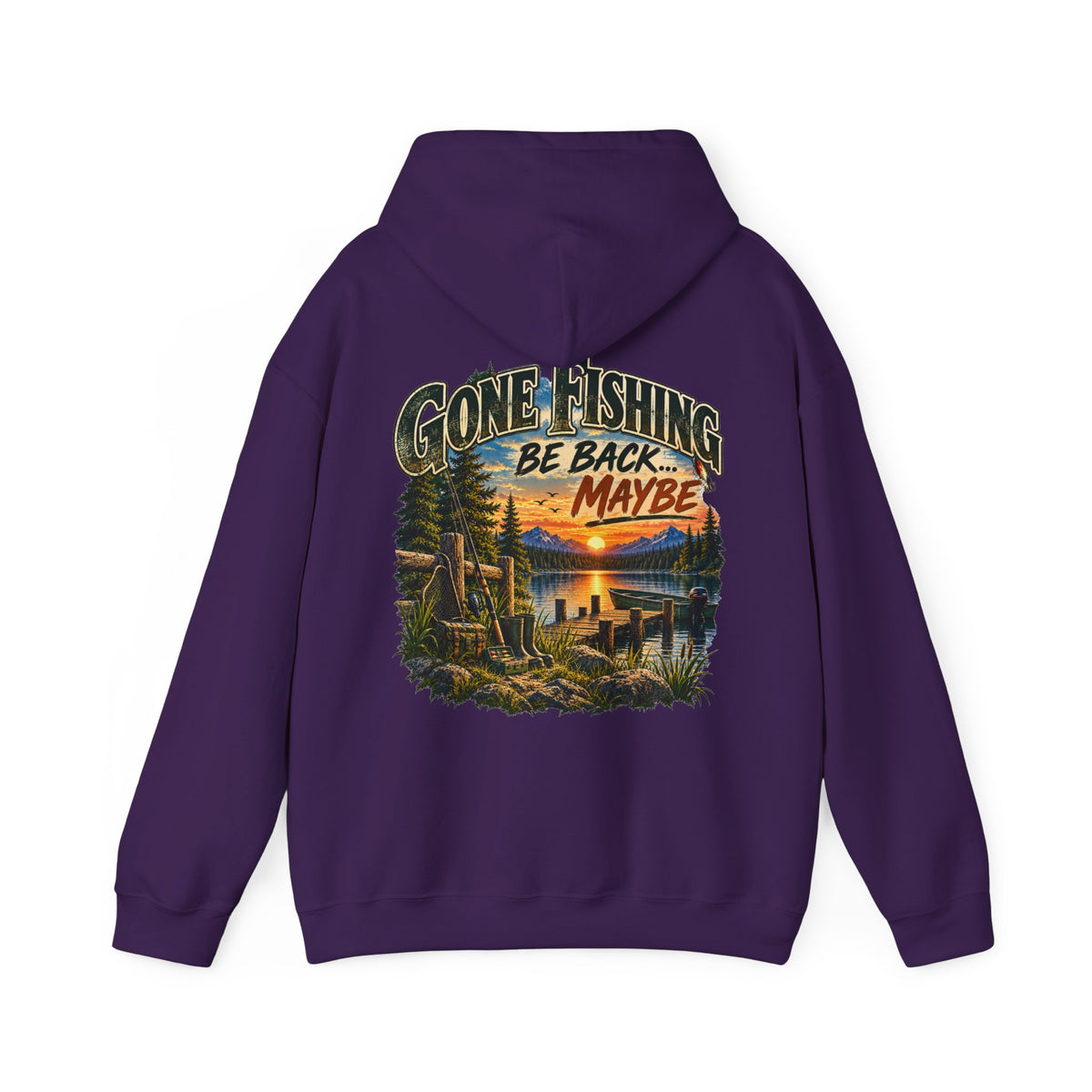 Gone Fishing, Be Back… Maybe Back Print Hoodie – Vintage Fishing Hoodie