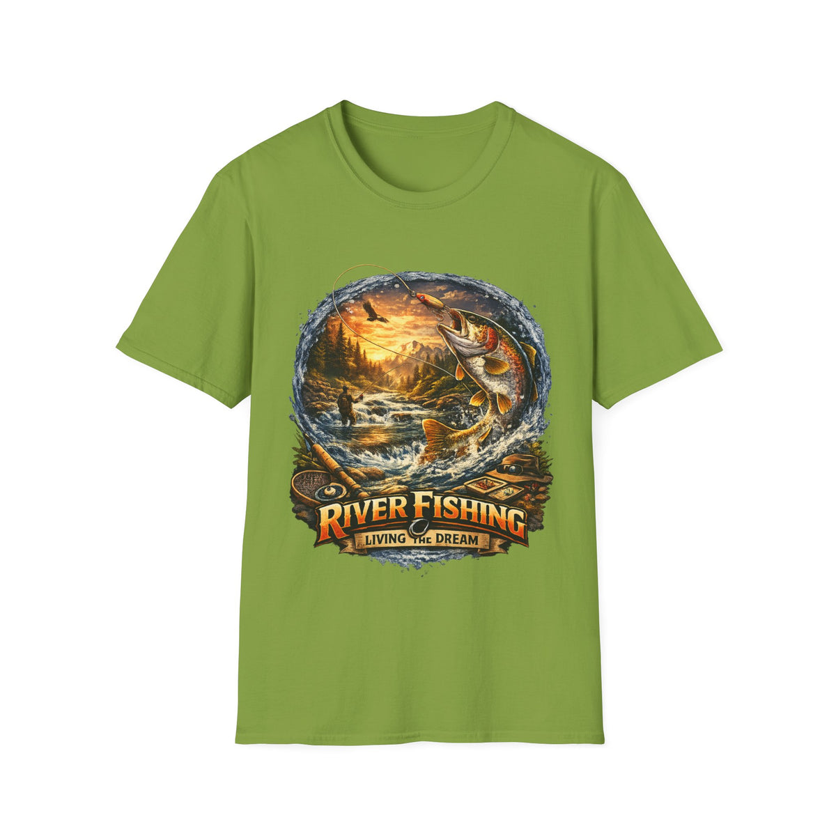 River Fishing Living the Dream T-Shirt – Angler Fishing Tee