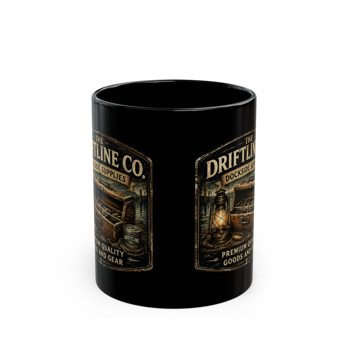 The Driftline Company – Dockside Supplies Black Fishing Mug