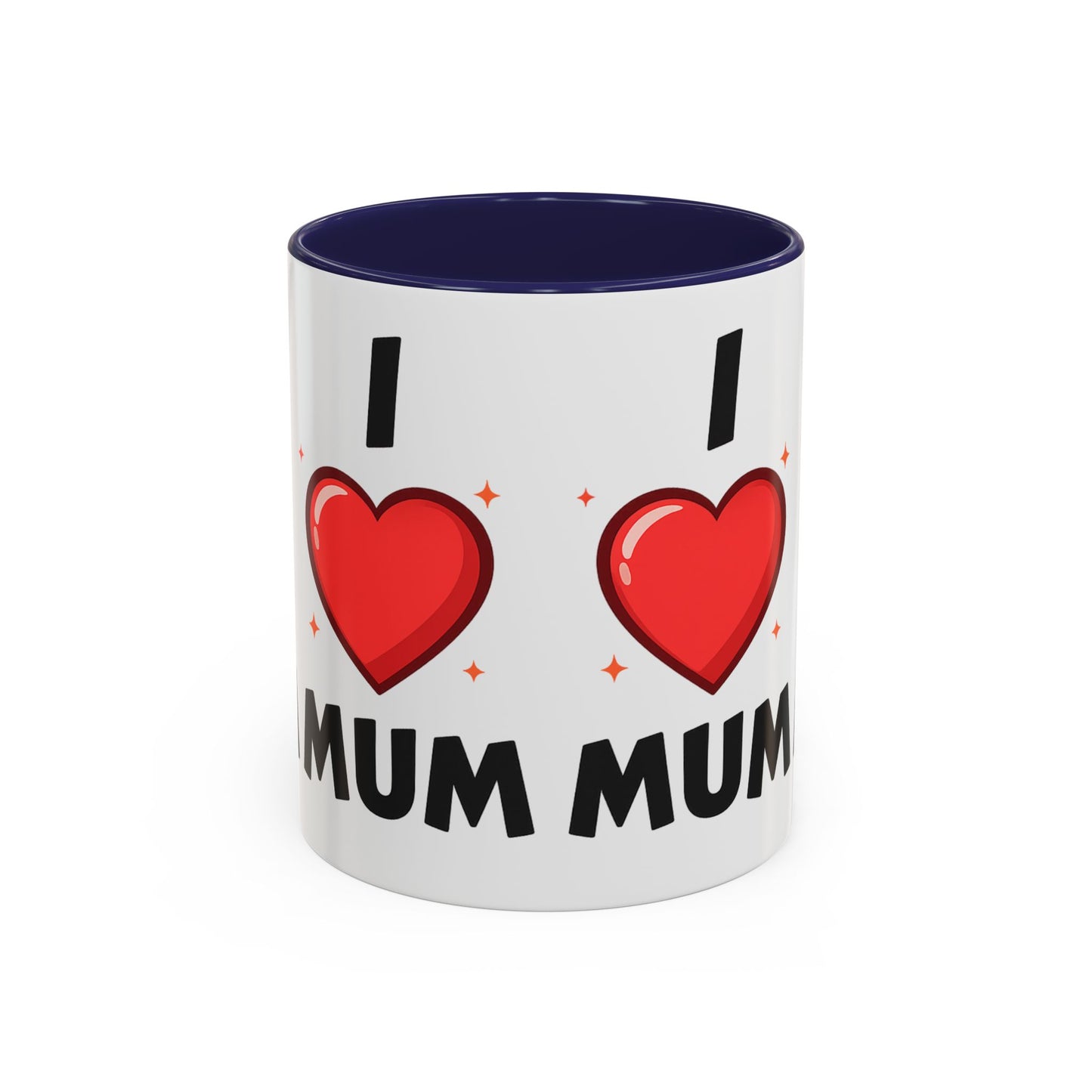 I Love Mum Accent Mug | Mother's Day Coffee Mug | Tea Mug Gift for Mum | Red Ceramic Mug | Gifts & Lifestyle