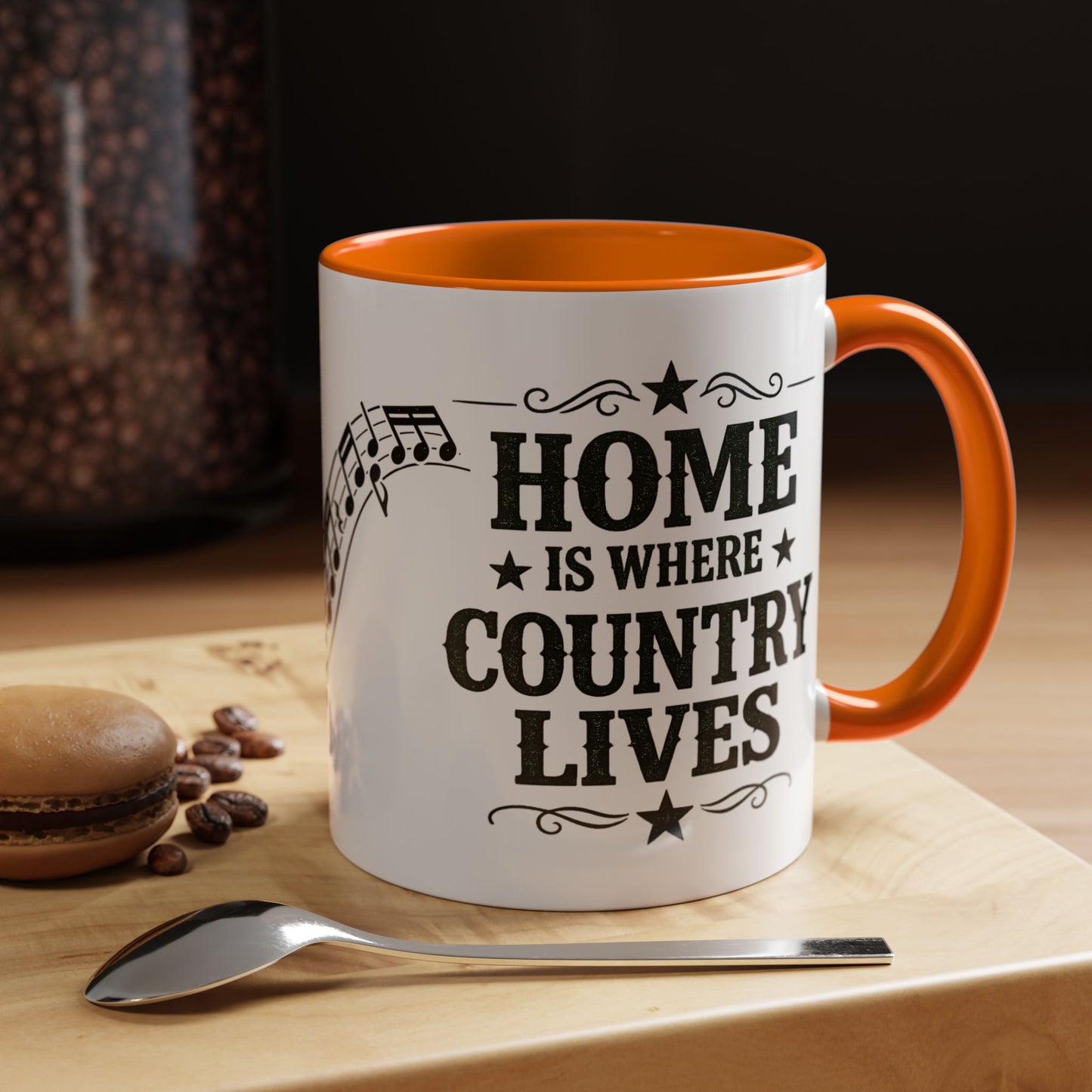 Home Is Where Country Lives Accent Mug – Country Music Mug