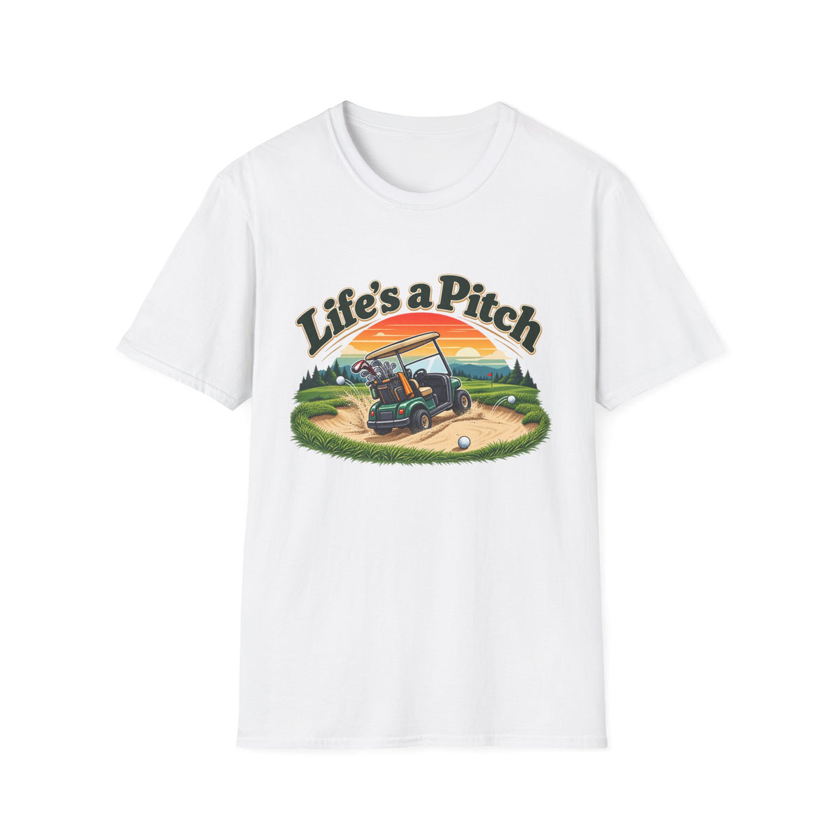 Life’s a Pitch Golf T-Shirt – Funny Golf Cart Tee