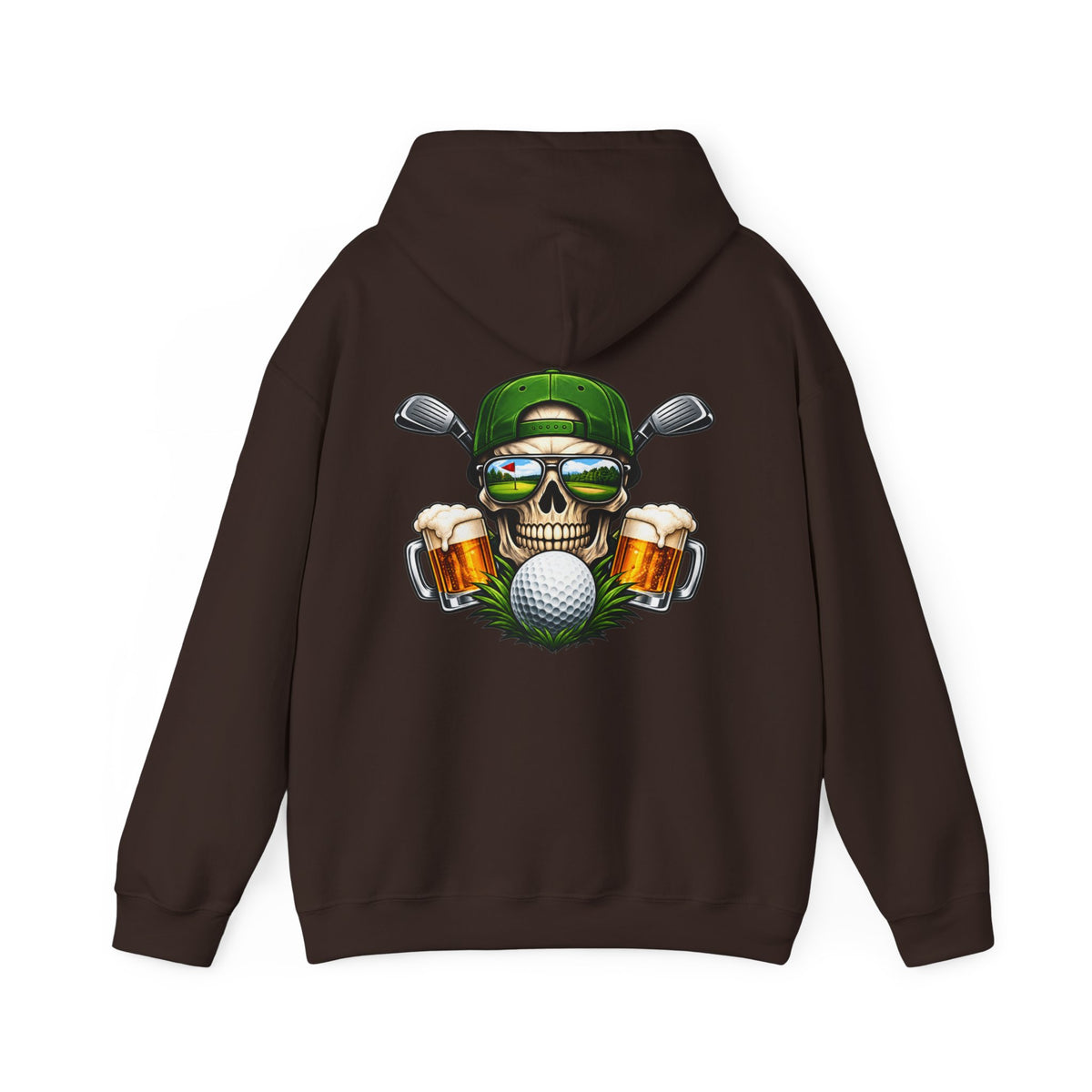 Golf Skull Kapuzenpullover Bier, Schläger & Ball Grafik Pullover