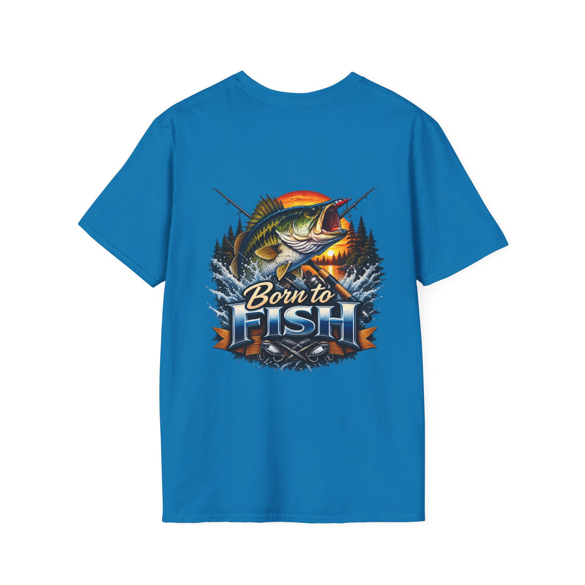 Born to Fish Back Print T-Shirt – Angler Fishing Graphic Tee