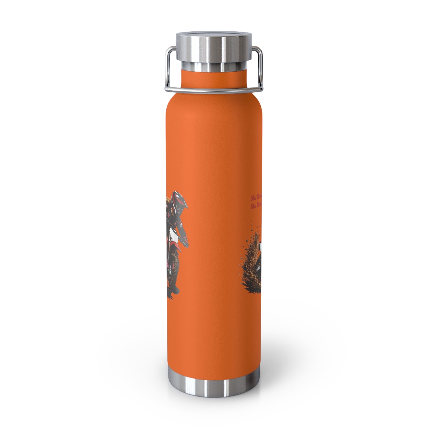 She Rides She Rules Motocross Insulated Flask