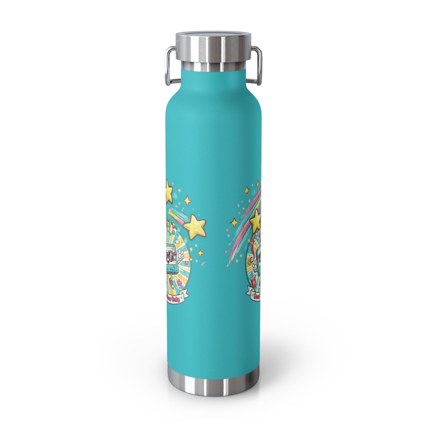 Retro Good Vibes Only Insulated Flask | Colourful Retro Travel Bottle | Stainless Steel Drinks Bottle | 80s & 90s Inspired