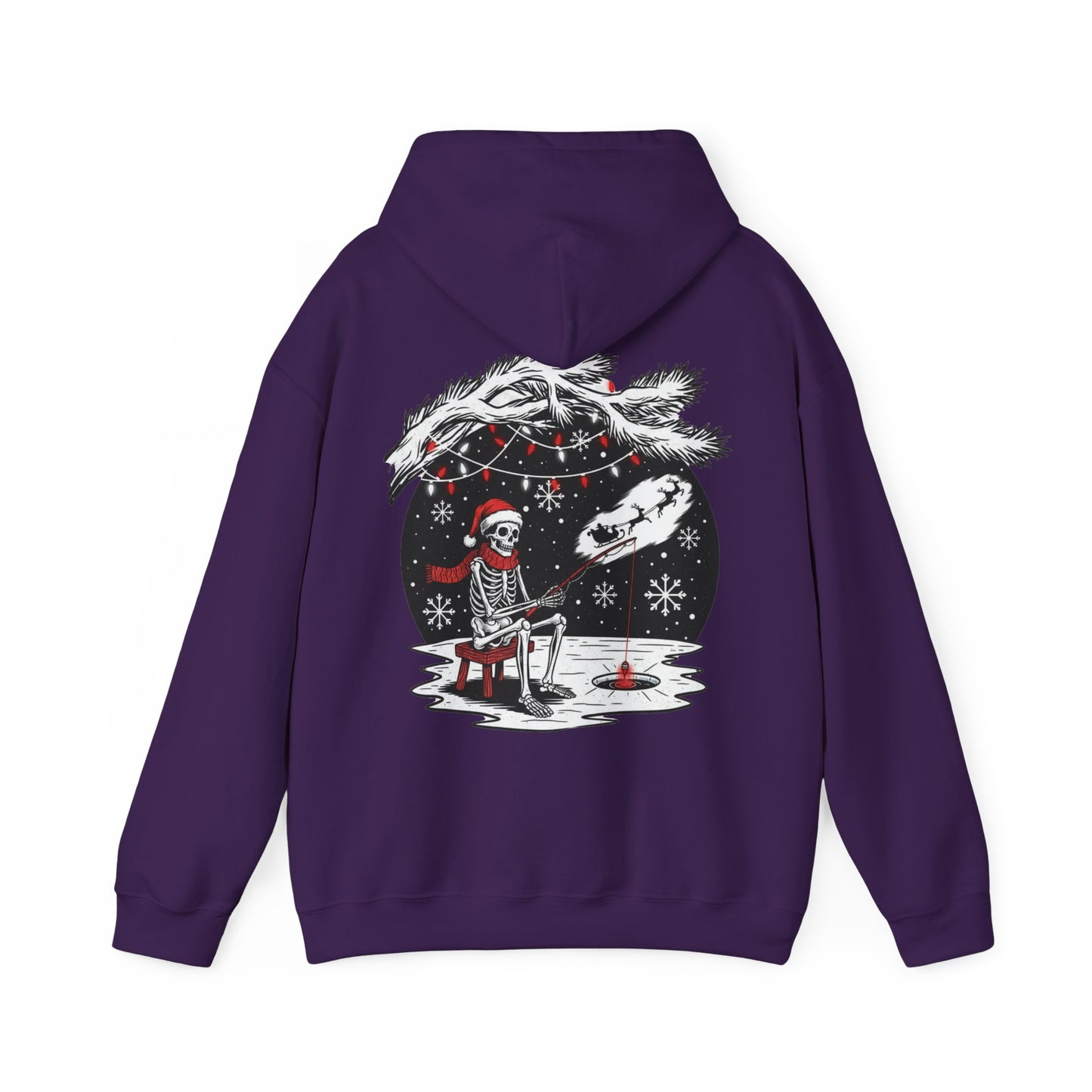 Merry Fishing Christmas Hoodie – Skeleton Fisherman Festive Hoodie
