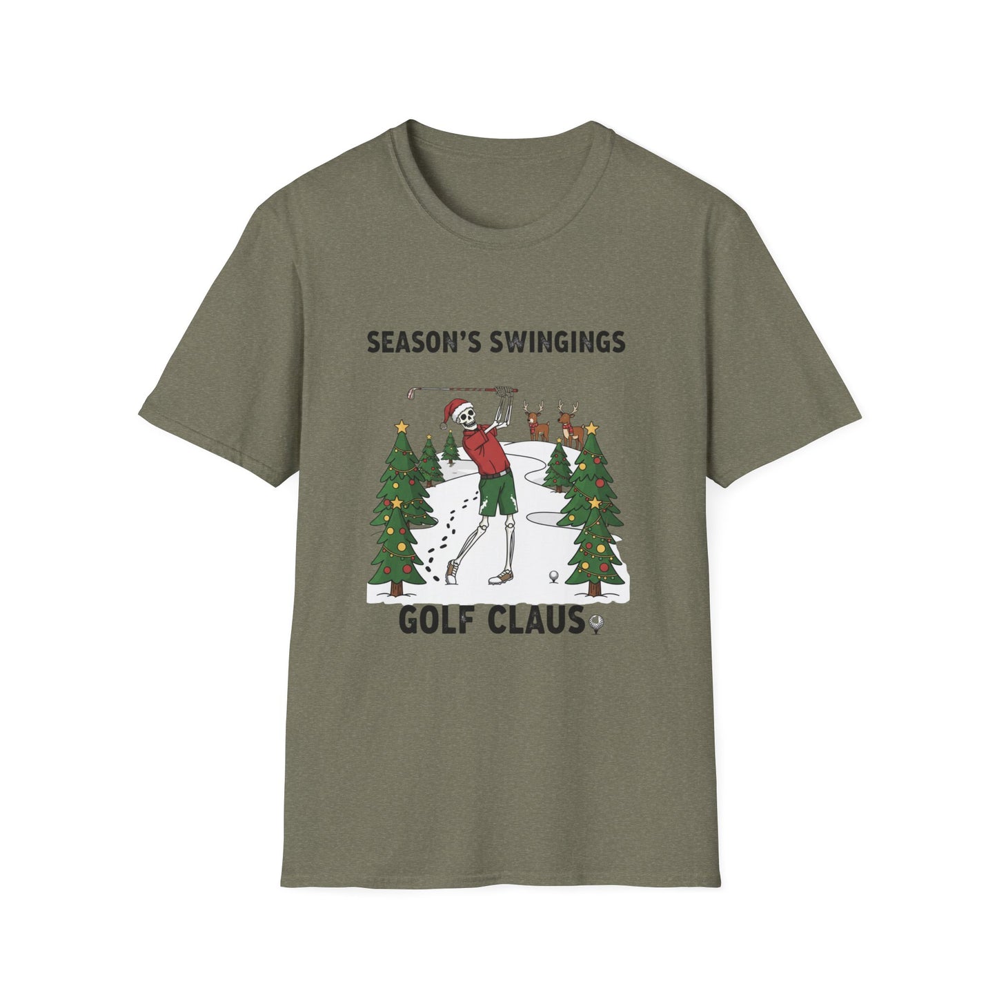 Golf Claus Christmas T-Shirt – Seasons Swingings Golf Tee