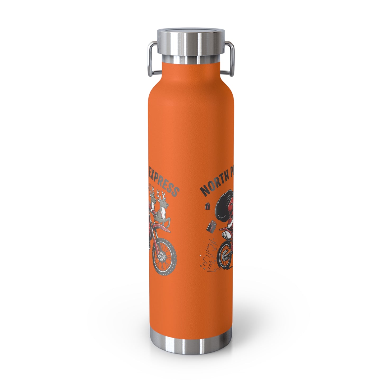 North Pole Express Motocross Christmas Insulated Flask