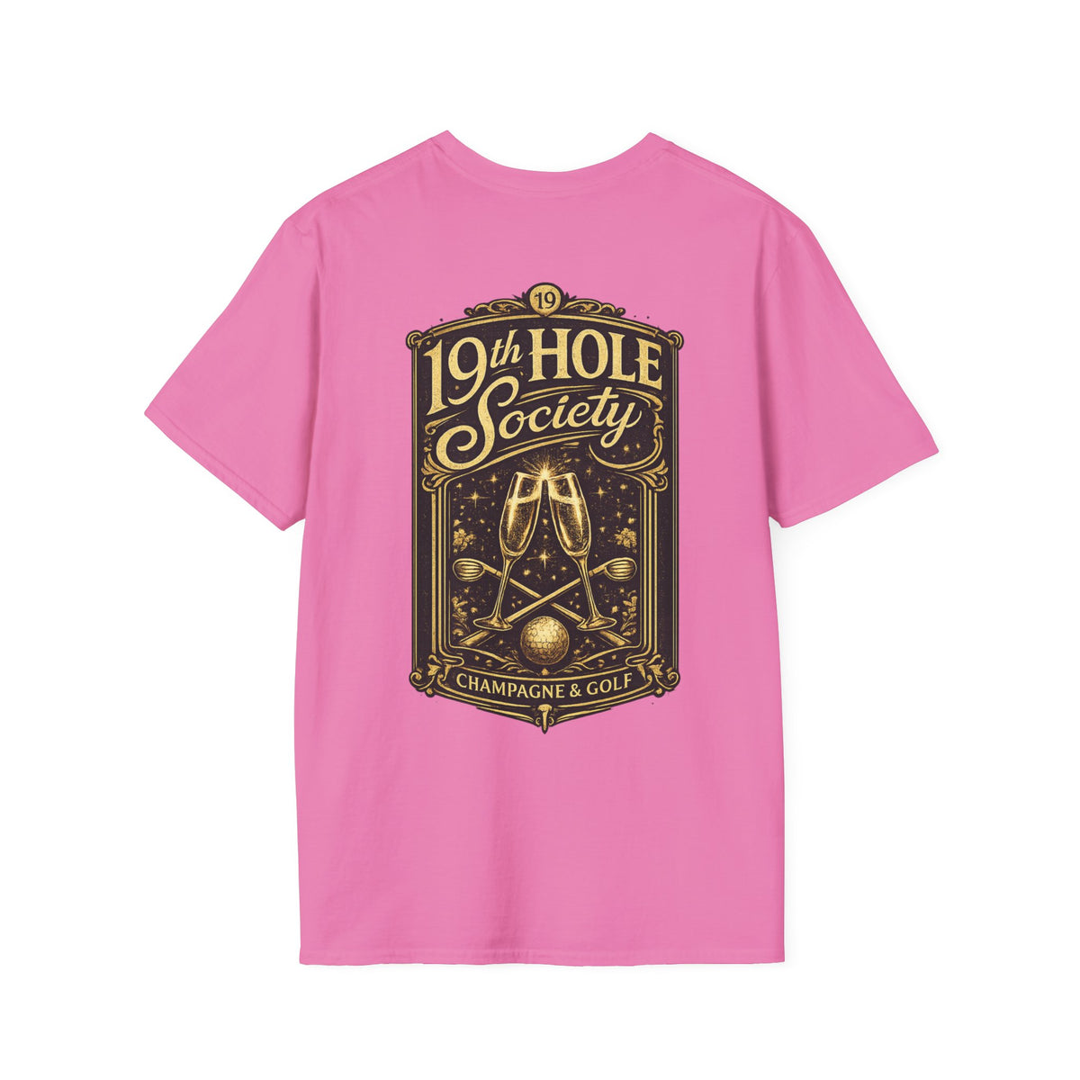 19th Hole Society Champagne and Golf T-Shirt