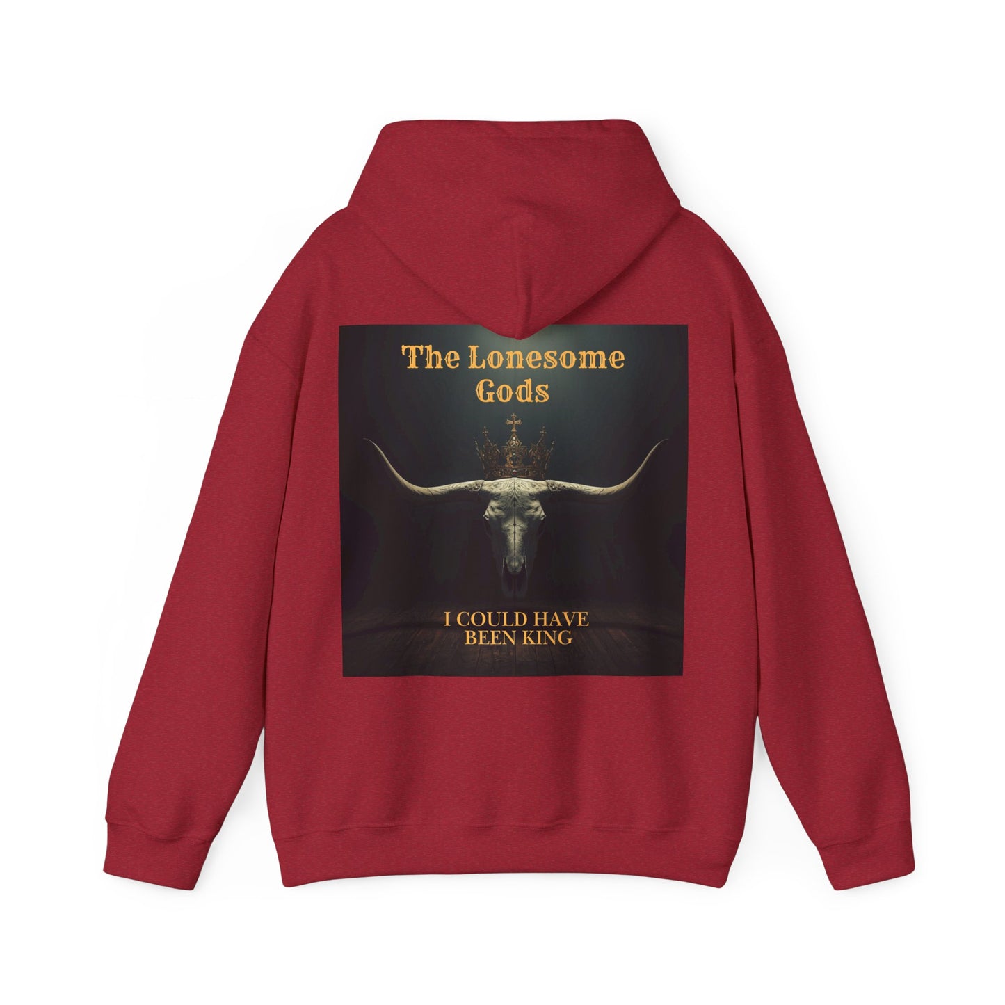 Lonesome Gods Graphic Hoodie - Unisex Heavy Blend Sweatshirt with graphics to both sides