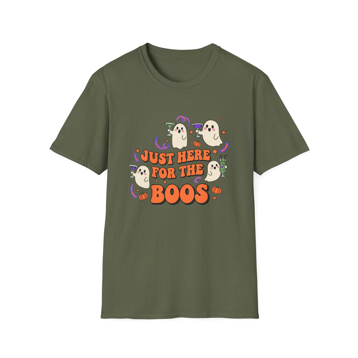 Just Here for the Boos Halloween T-Shirt – Unisex Ghost Tee