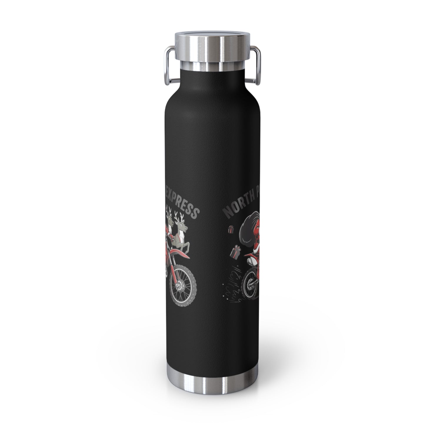 North Pole Express Motocross Christmas Insulated Flask