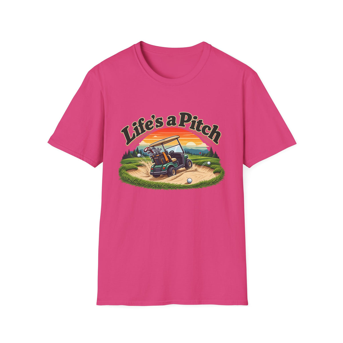 Life’s a Pitch Golf T-Shirt – Funny Golf Cart Tee