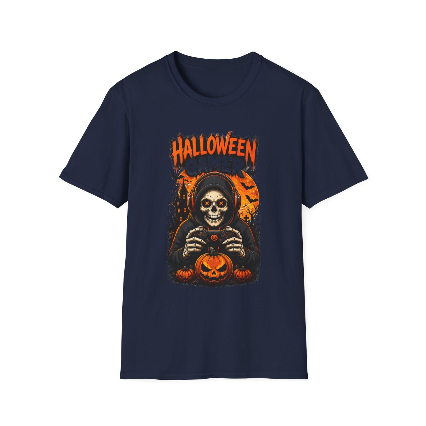 Halloween Gamer T-Shirt – Skull Gaming Halloween Tee