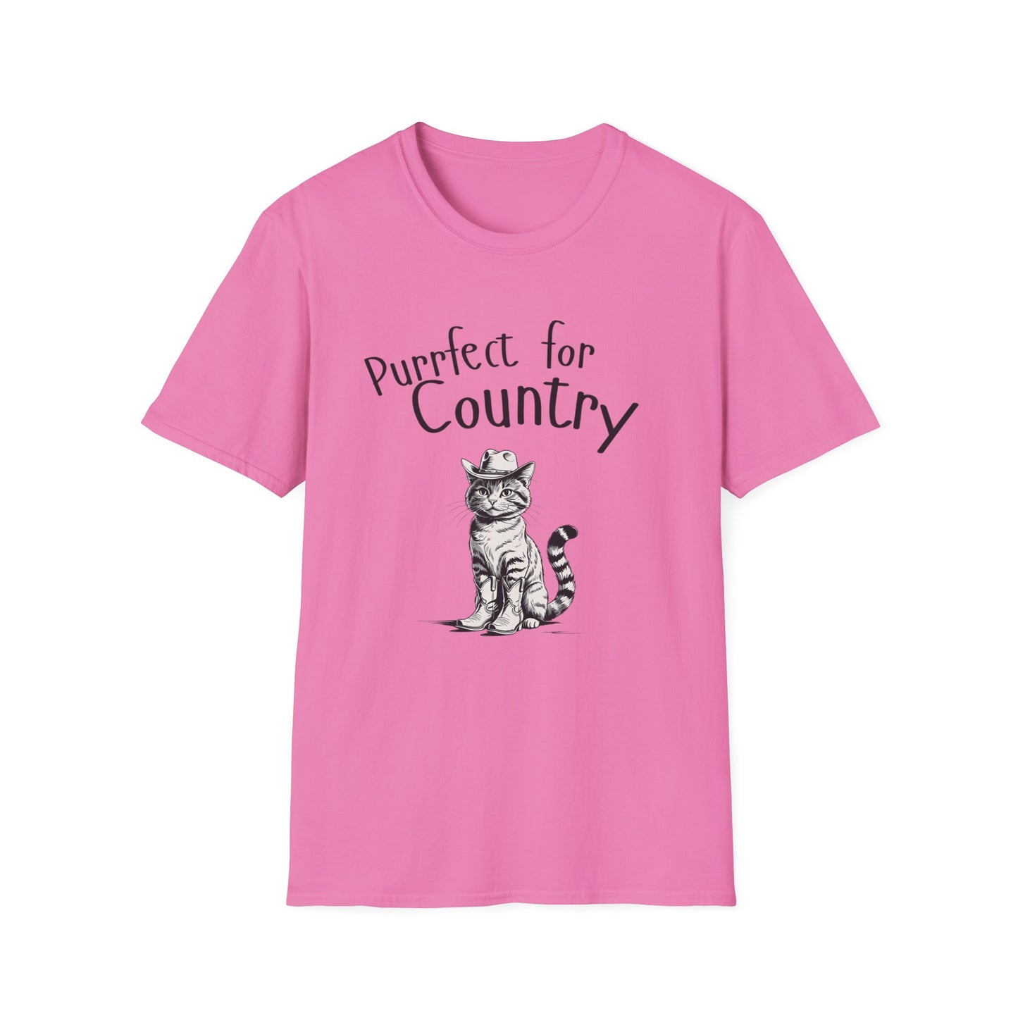 Purrfect for Country Cat Lover T-Shirt, Funny Pet Gift, Unisex Tee for Cat Owners, Cute Animal Apparel, Perfect for Birthdays, Gifts