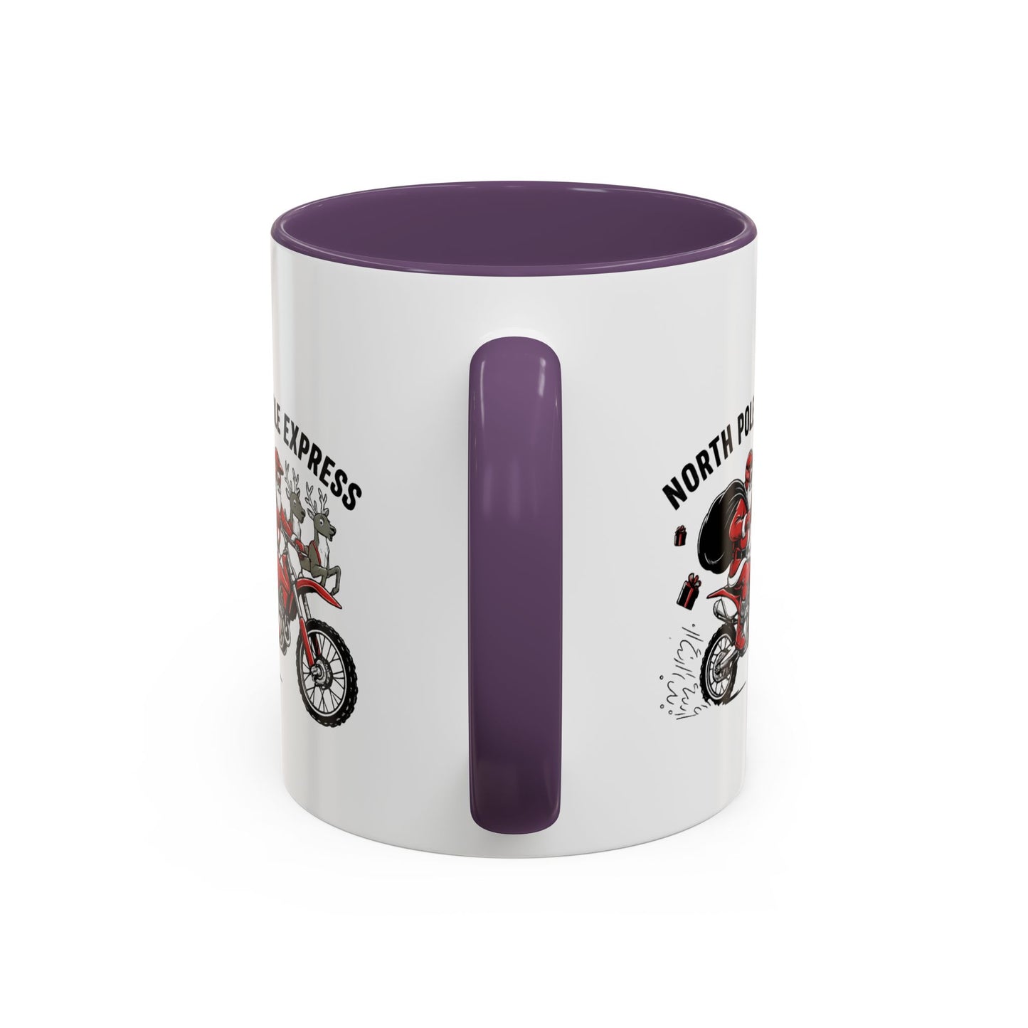 North Pole Express Motocross Santa Christmas Accent Mug