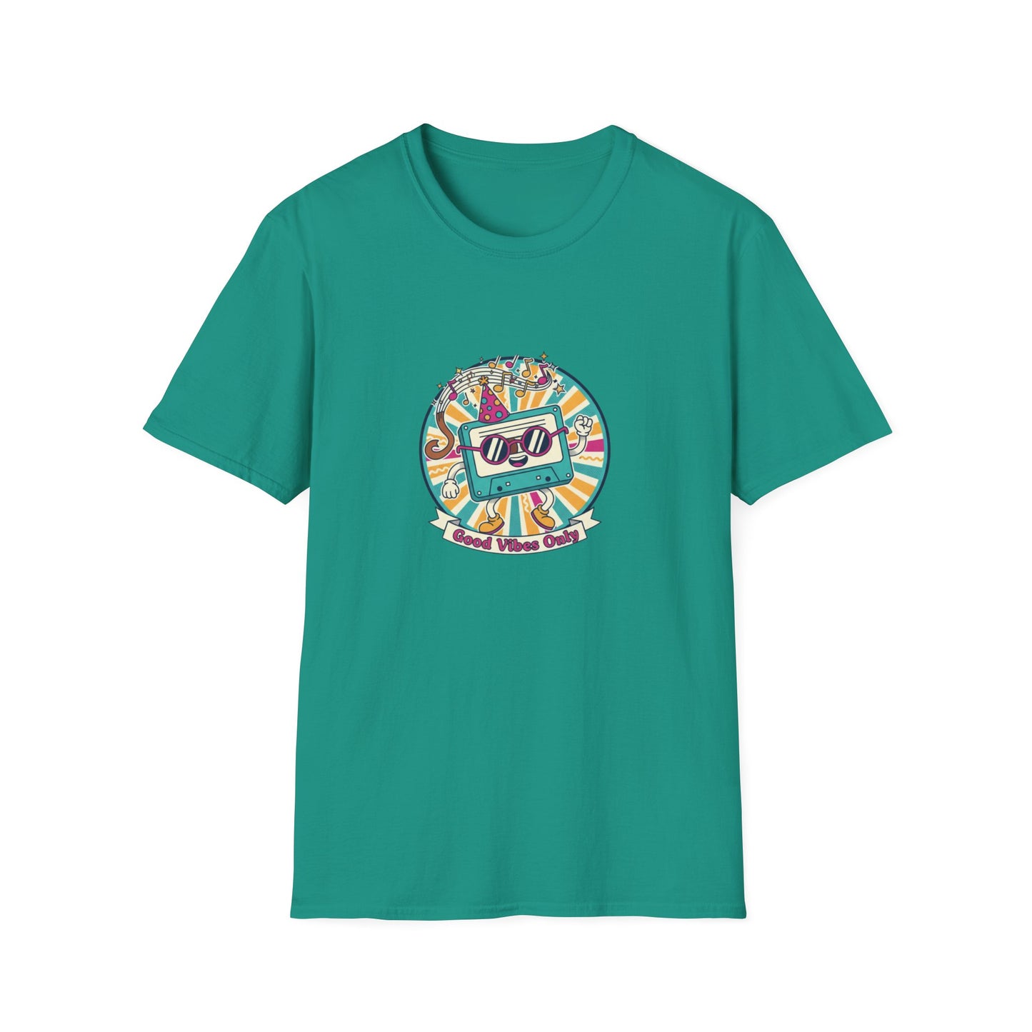 Retro Good Vibes Only T-Shirt | Colourful Retro Cassette Graphic Tee | 80s & 90s Inspired Unisex T-Shirt