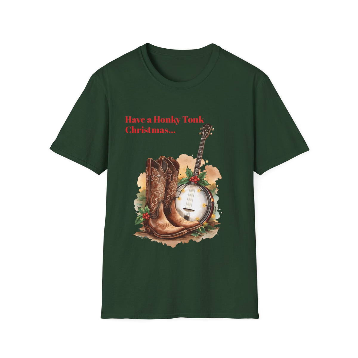 Honky Tonk Christmas T-Shirt – Country Western Festive Tee