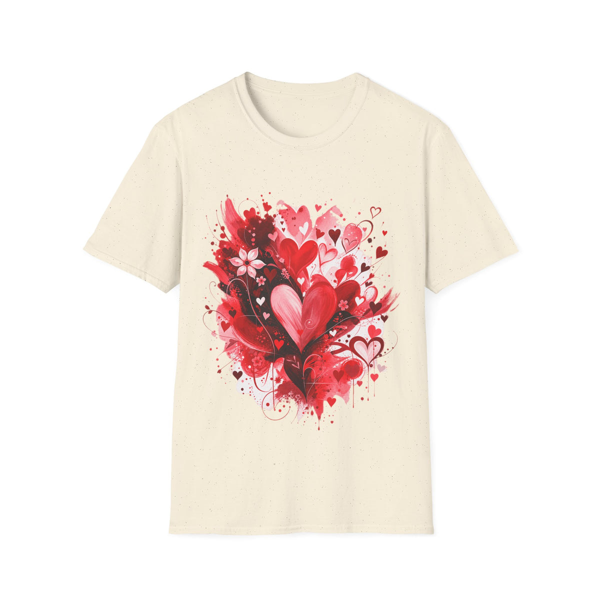 Floral Hearts T-Shirt | Red Heart & Floral Graphic Tee