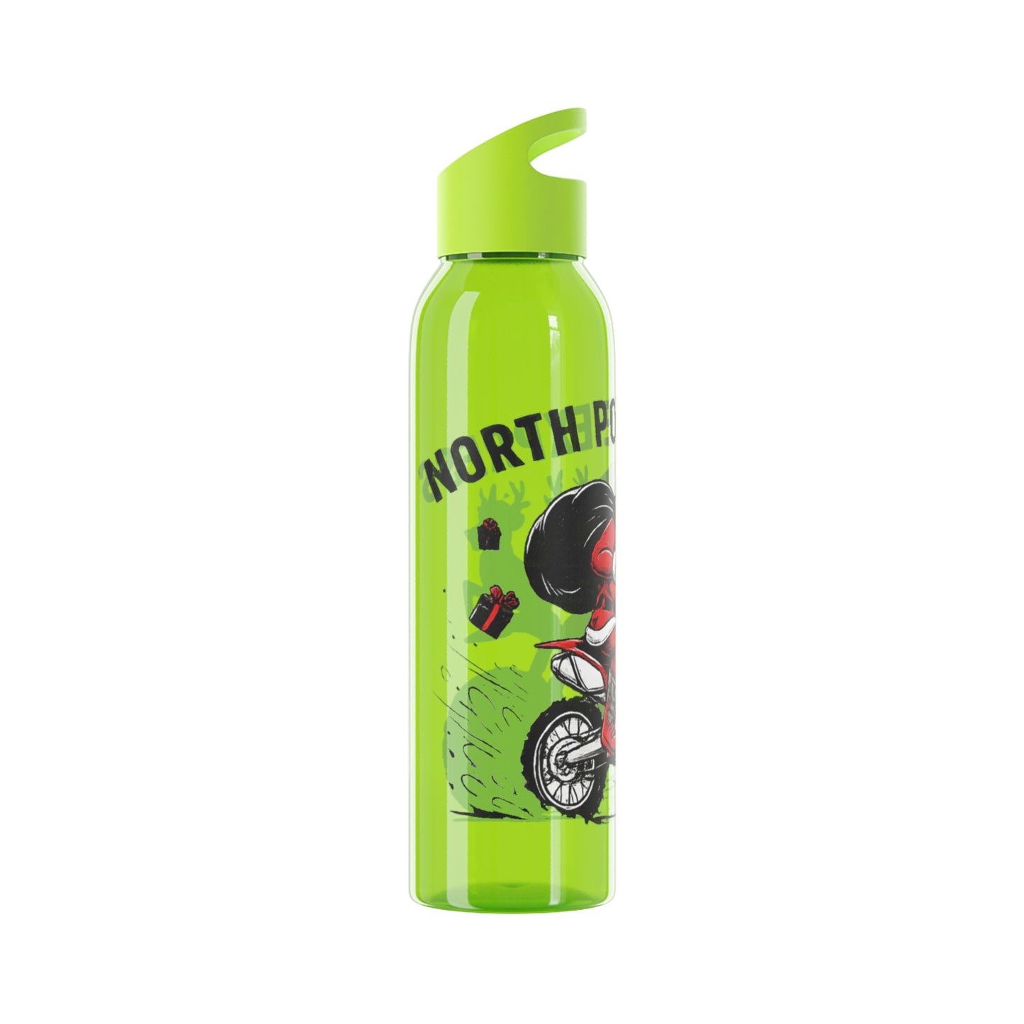 North Pole Express Motocross Christmas Water Bottle