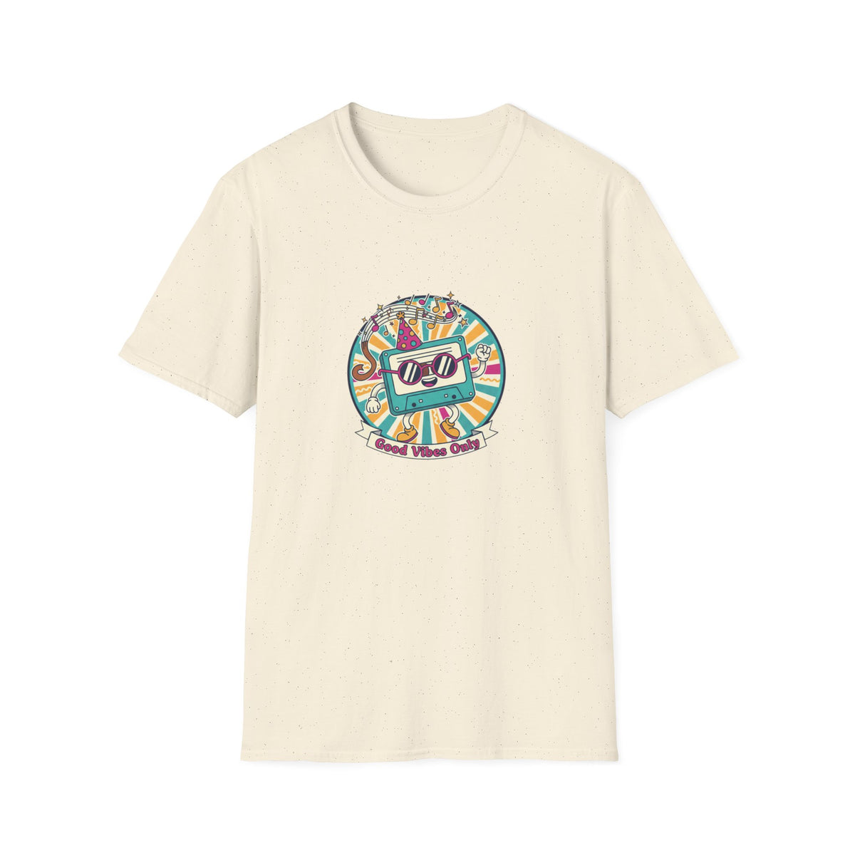 Retro Good Vibes Only T-Shirt | Colourful Retro Cassette Graphic Tee | 80s & 90s Inspired Unisex T-Shirt