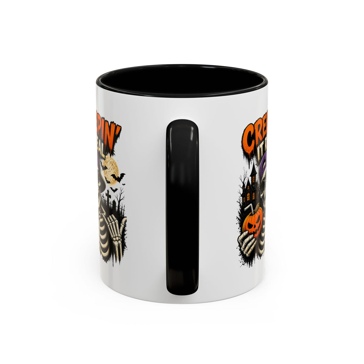 Creepin’ It Real Halloween Accent Mug – Skeleton Coffee Mug