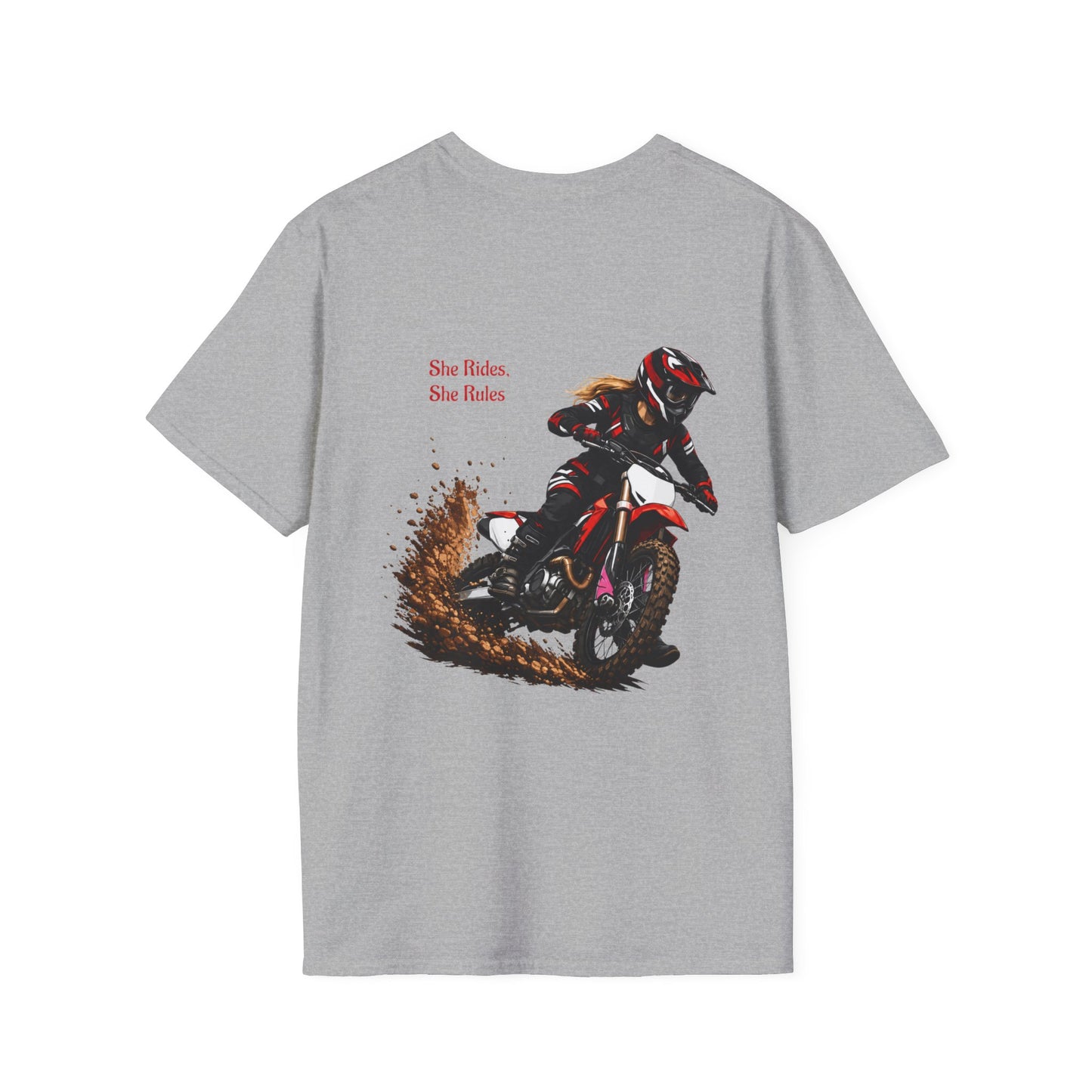 She Rides, She Rules Dirt Bike T-Shirt
