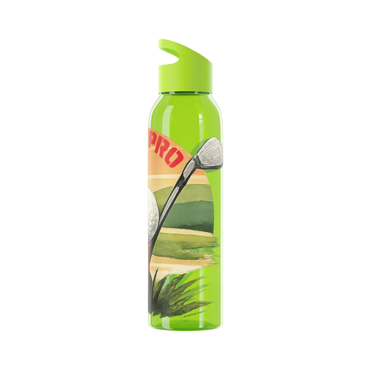 Gourde Golf Pro — Design rétro « Sunset » avec balle et tee de golf