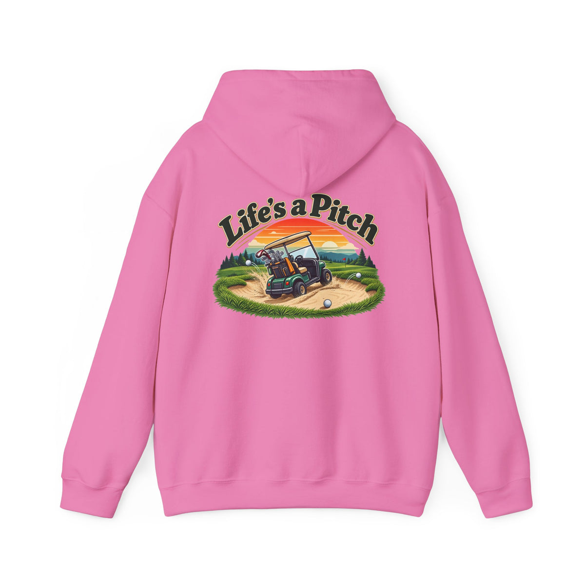 Life’s a Pitch Golf Hoodie – Golfer Back Print Hoodie
