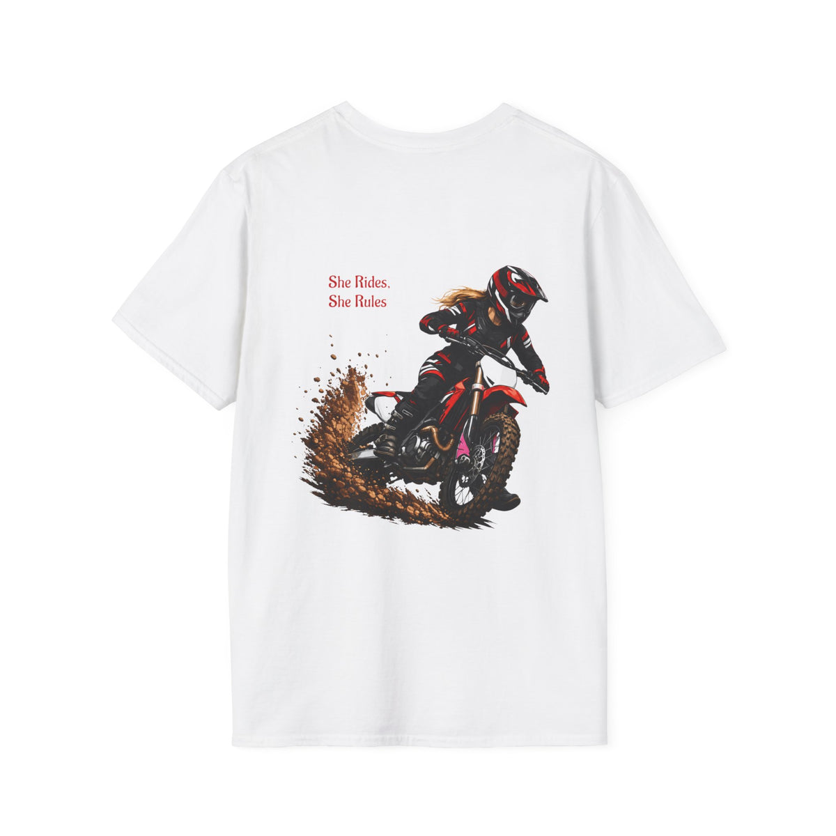 She Rides, She Rules Dirt Bike T-Shirt