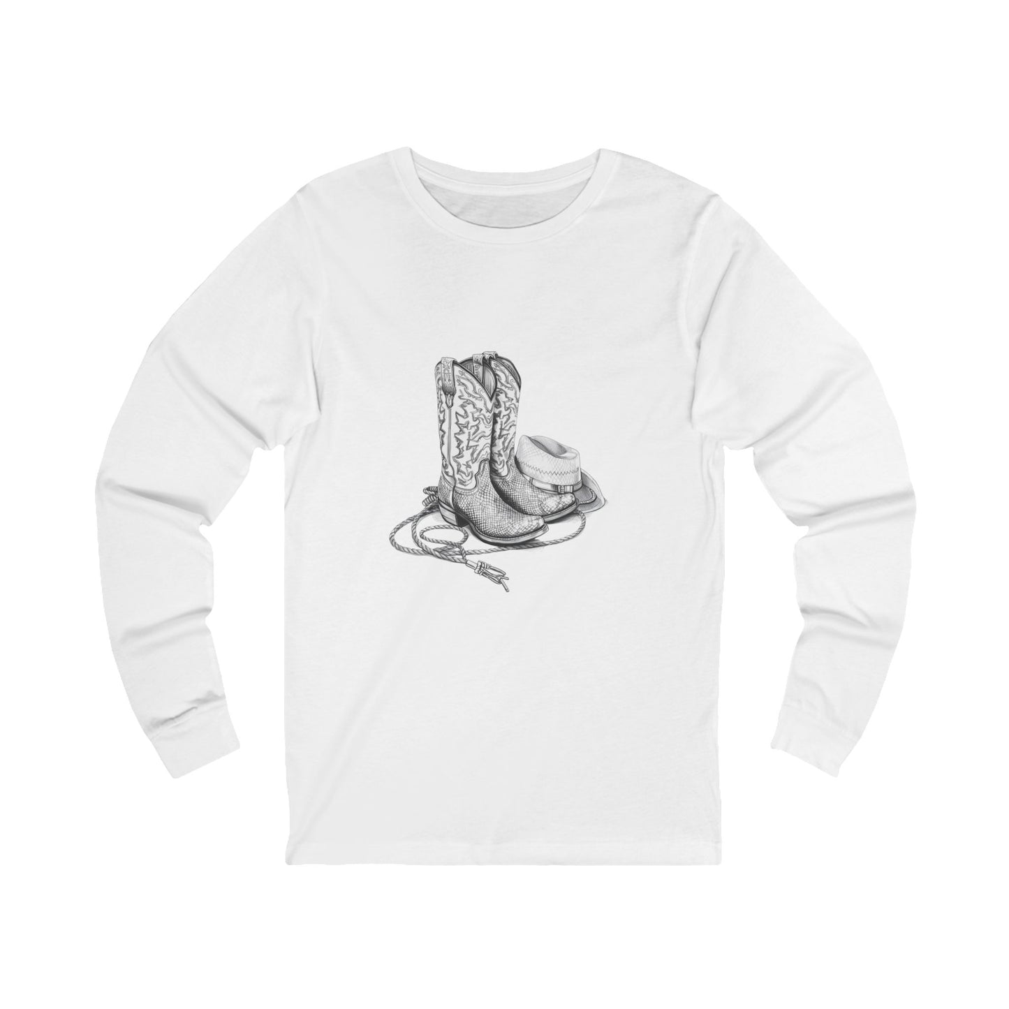 Bottes de cowboy T-shirt à manches longues