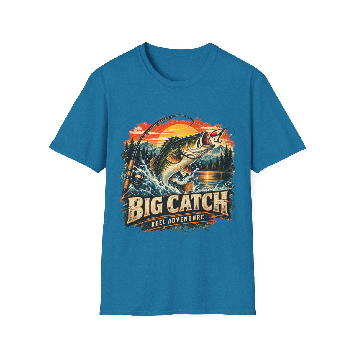 Big Catch Reel Adventure Fishing T-Shirt – Vintage Angler Graphic Tee