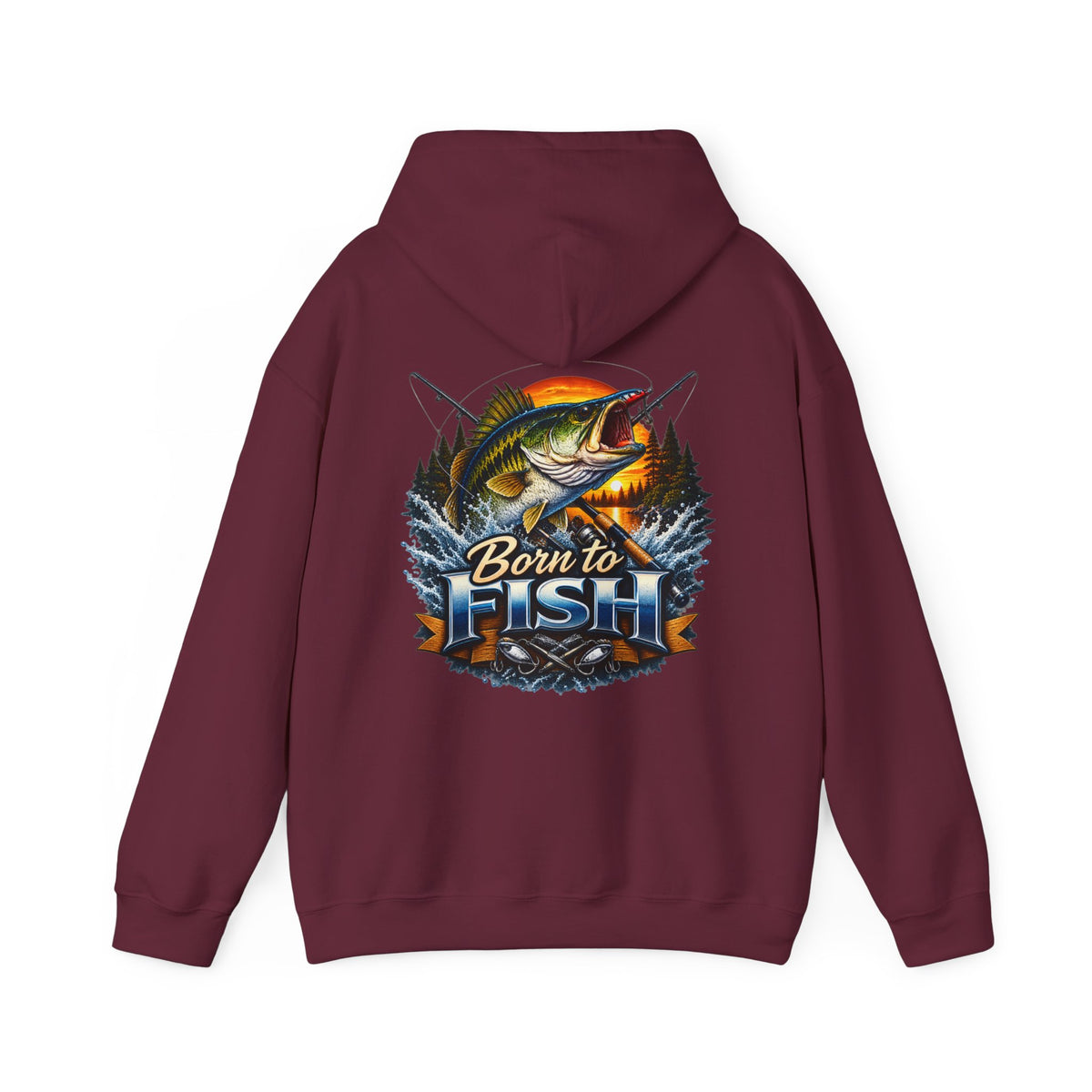 Born to Fish Back Print Hoodie – Fishing Graphic Hoodie