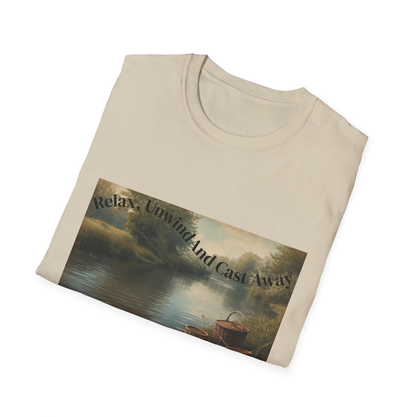 Relax, Unwind, and Cast Away Unisex T-Shirt - Perfect for Nature and Angling Enthusiasts, Gifts for Friends, Casual Wear, Outdoor Adventures
