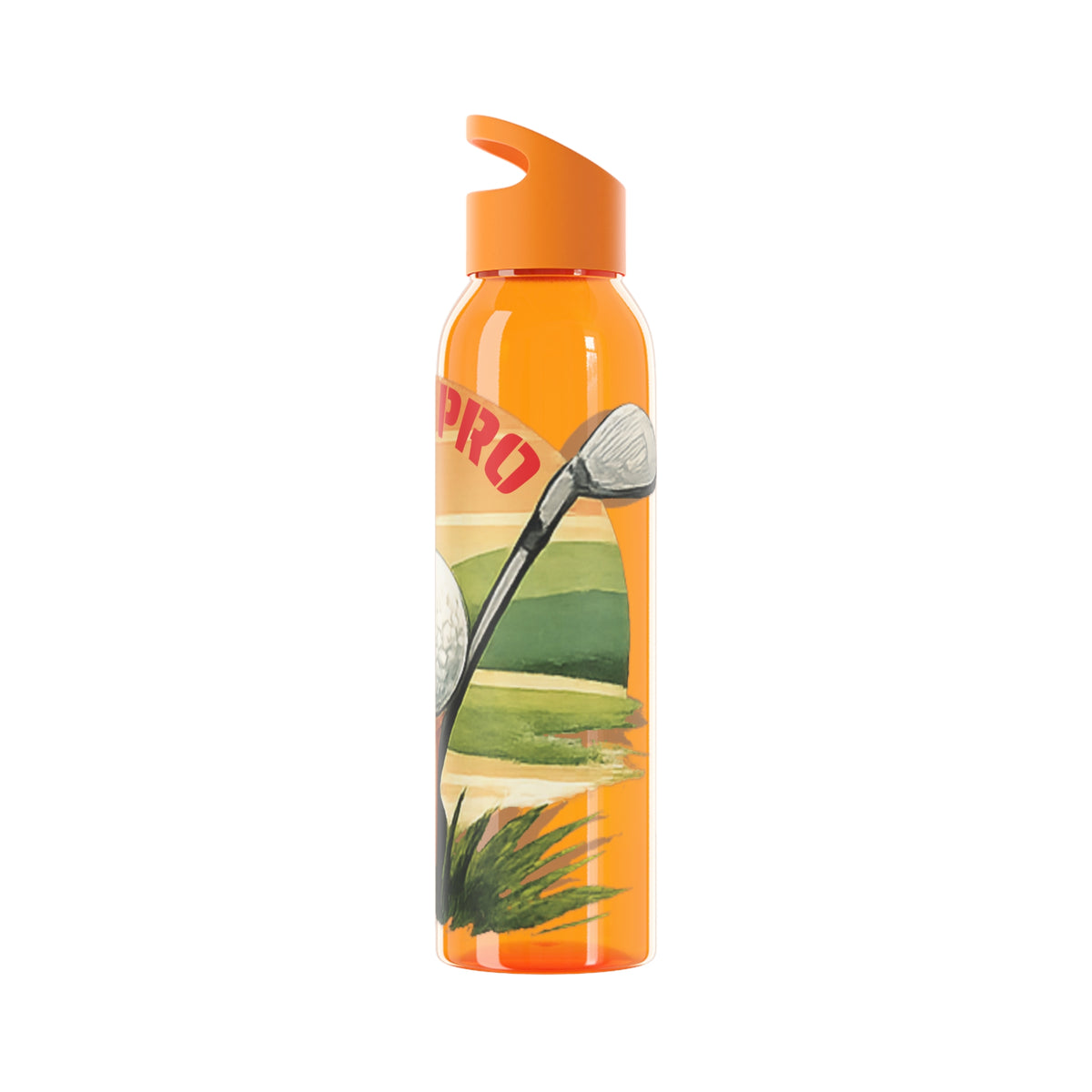 Gourde Golf Pro — Design rétro « Sunset » avec balle et tee de golf