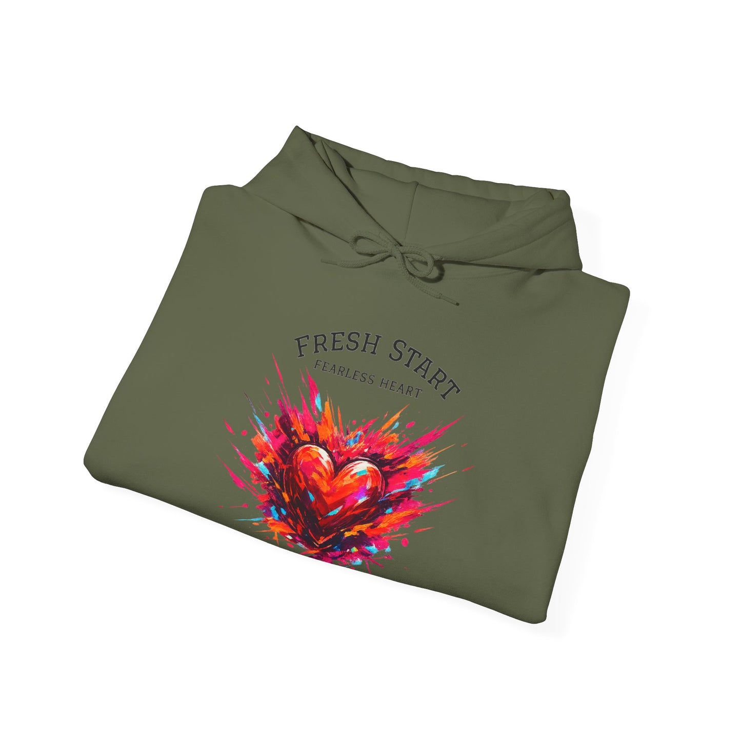 Fresh Start Fearless Heart Hoodie | Inspirational Pullover Hoodie | Positive Mindset Sweatshirt | Gifts & Lifestyle