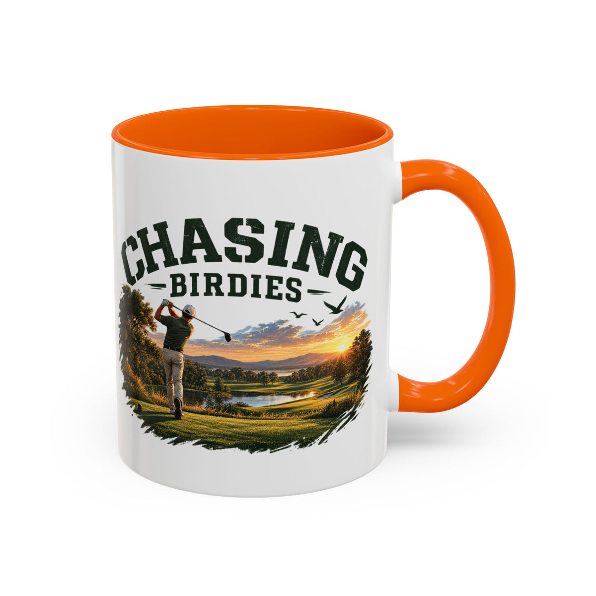 Chasing Birdies Golf Accent Mug – Golfer Coffee Mug