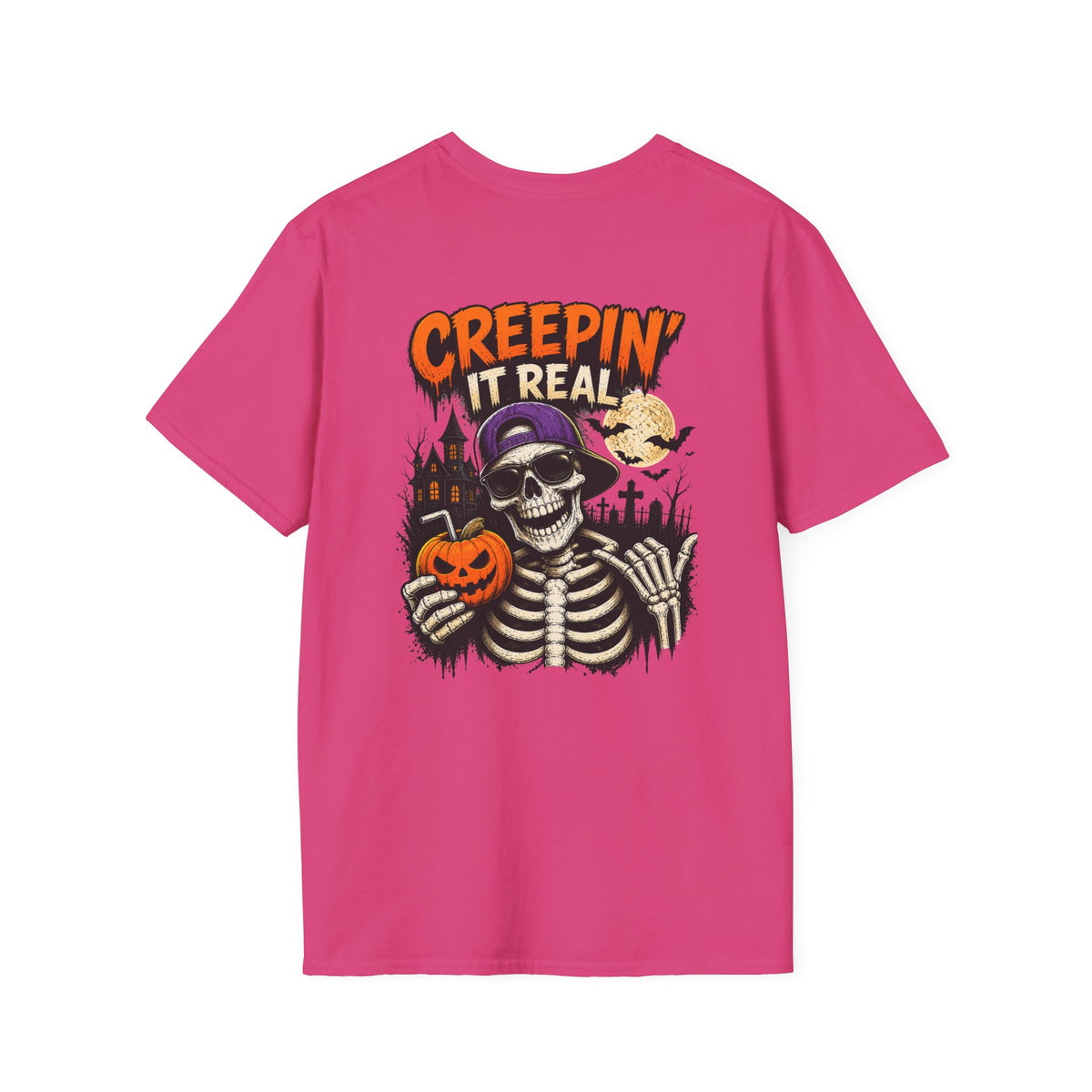 Creepin’ It Real Halloween T-Shirt – Skeleton Graphic Tee