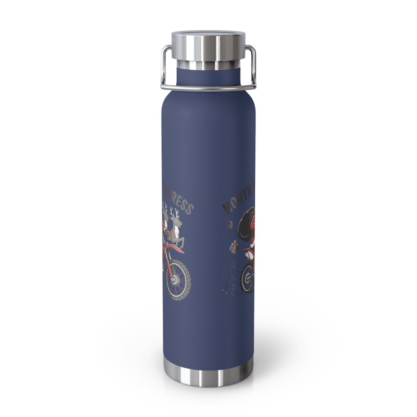 North Pole Express Motocross Christmas Insulated Flask