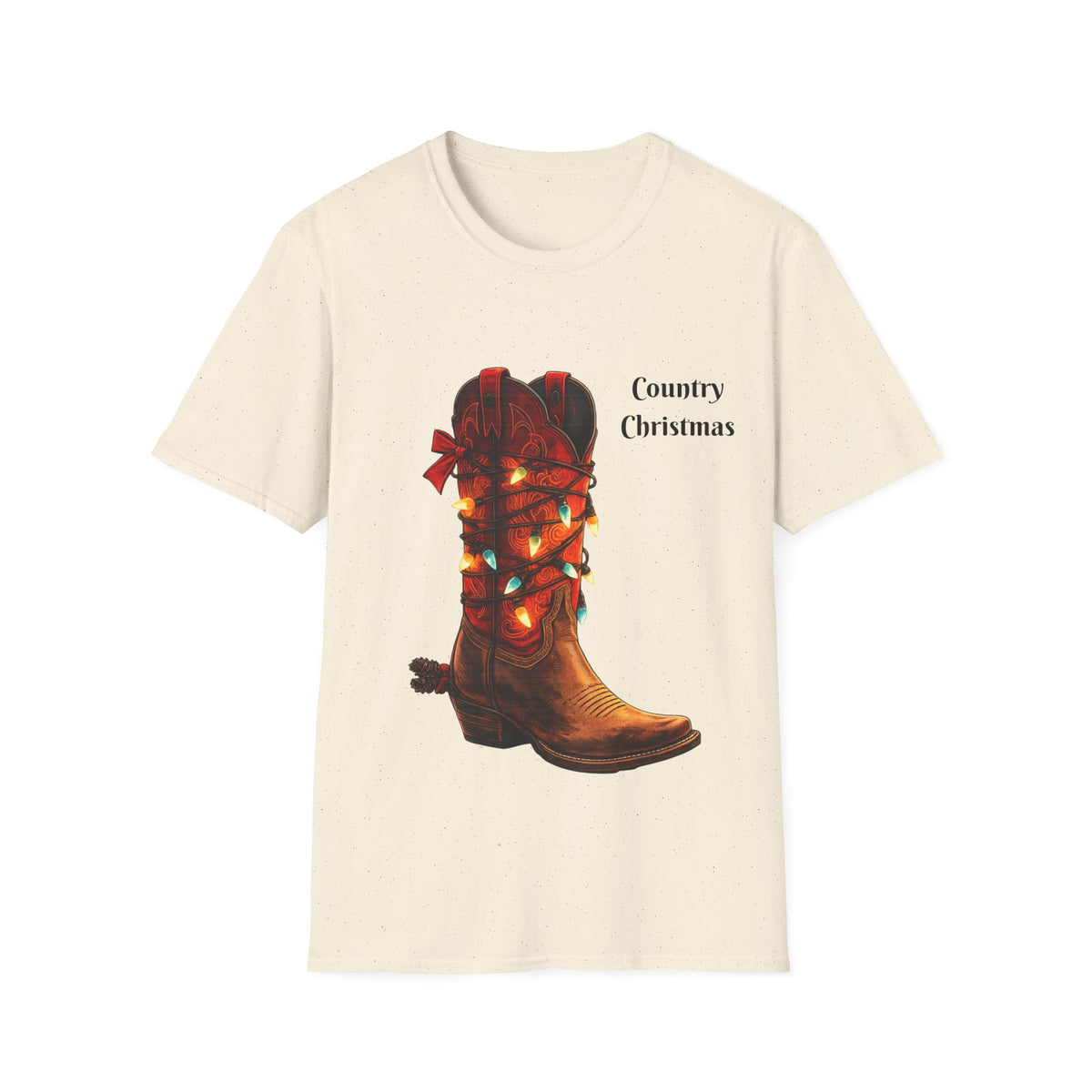 Country Christmas Cowboy Boot T-Shirt – Western Festive Tee