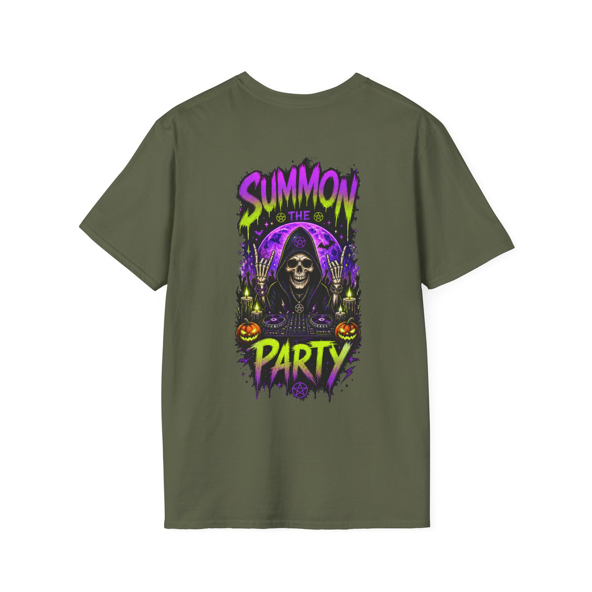Summon The Party Halloween Unisex T-Shirt – Front & Back Print