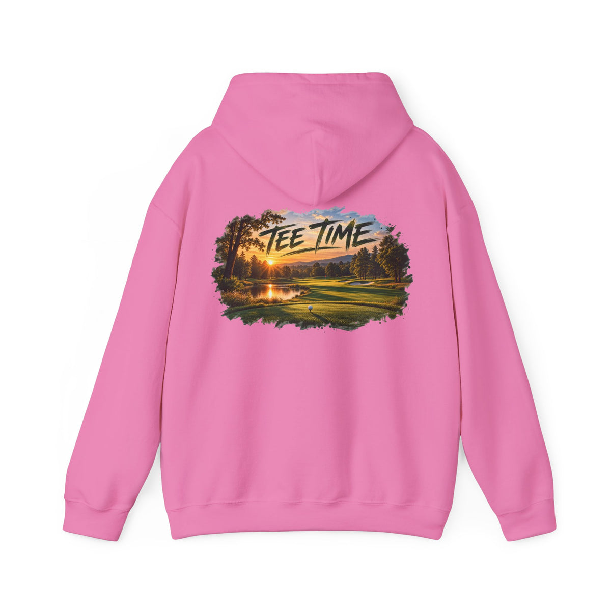 Tee Time Golf Hoodie – Sunset Golf Course Back Print