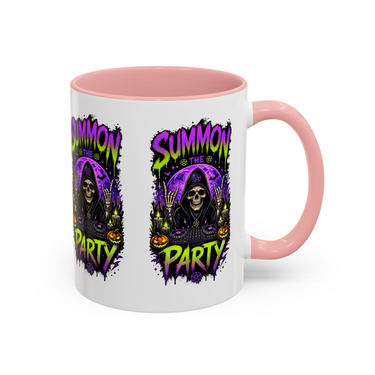 Summon the Party Halloween Accent Mug – Skeleton DJ Mug
