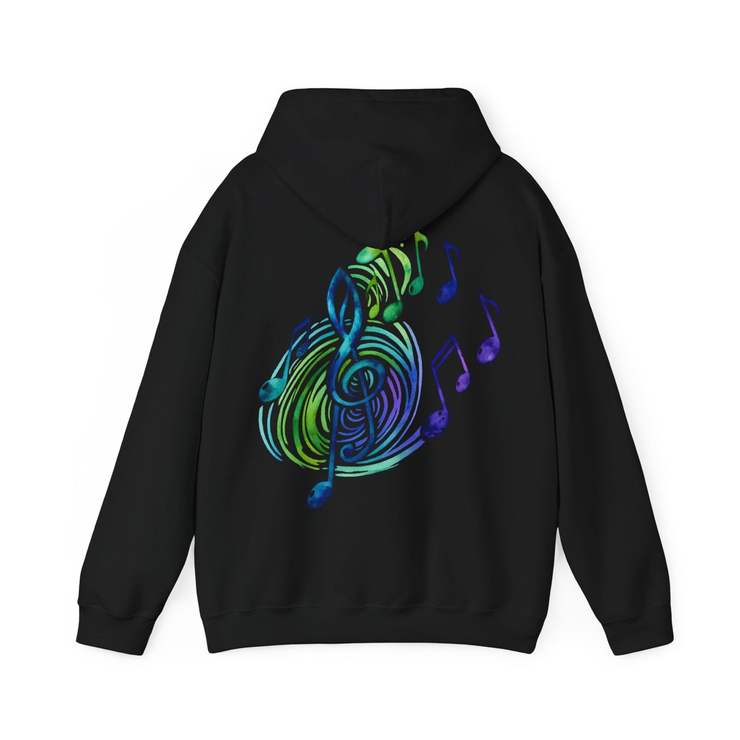 Music Note Hoodie Colorful Treble Clef Graphic Pullover